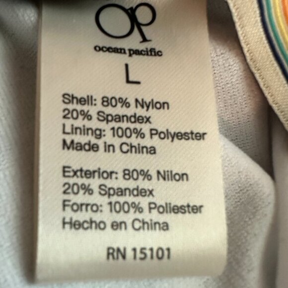 New Ocean Pacific OP One Piece Bathing Suit Size L Tropical Swimwear Upf 50+ - Picture 5 of 9